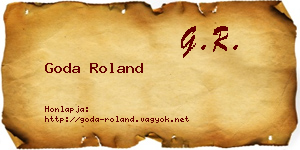 Goda Roland névjegykártya